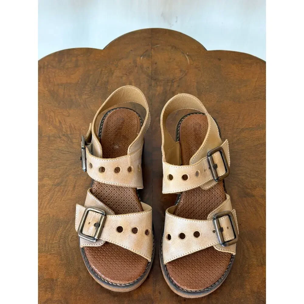 NIB Casta Taupe / Pistachio Leather Strappy Sandal PORTUGAL #0592 SZ 36